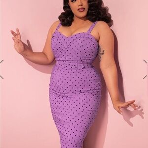 Purple Polka Dot Dress Wiggle Vixen By Michelle Pitt
